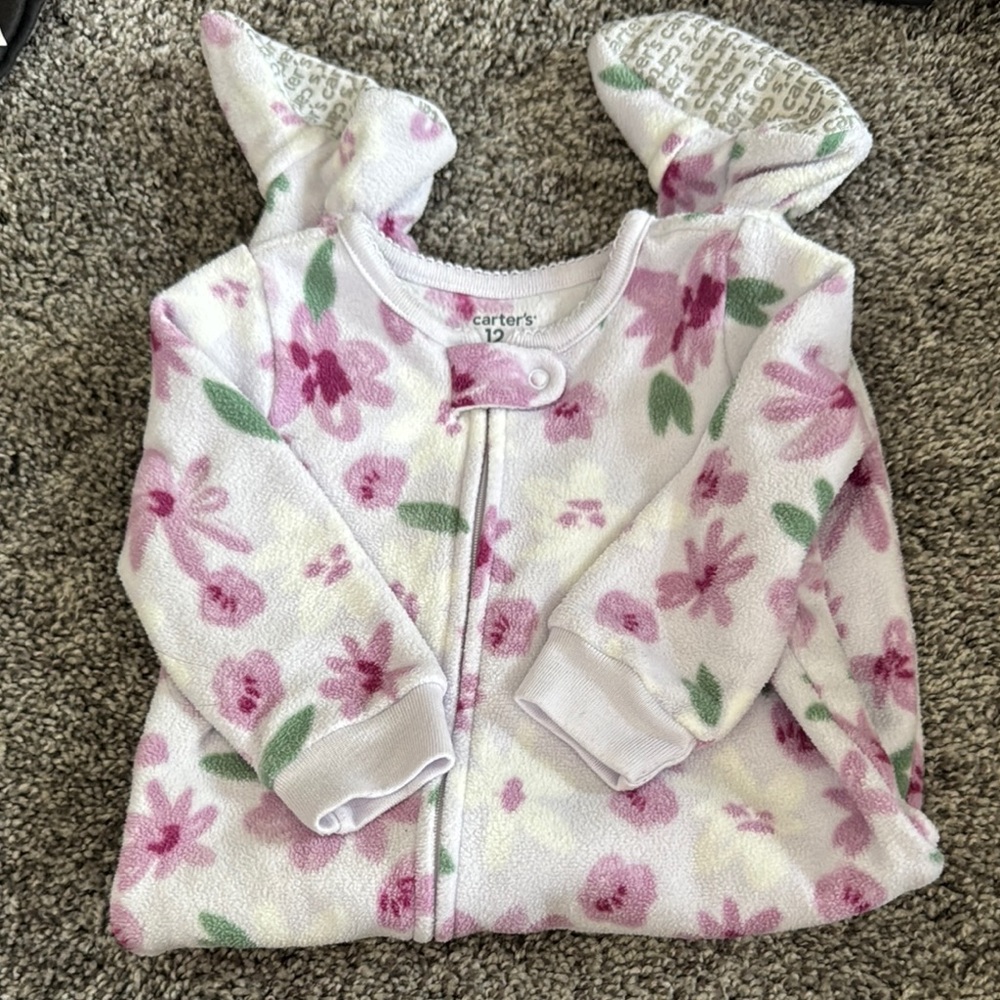Carter's Floral Sleeper Baby Onesie